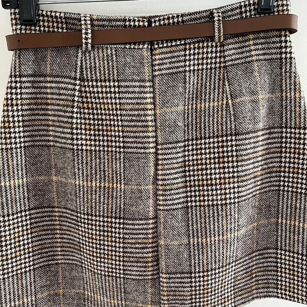 Dark Brown Houndstooth/Checked Patterned Mini Ski… - image 8